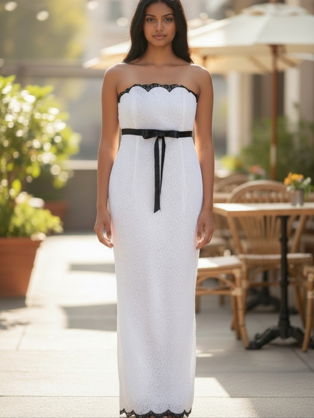 Jessica McClintock Gunne Sax Maxi Dress Size 10 Y2K Sleeveless Formal White Prom